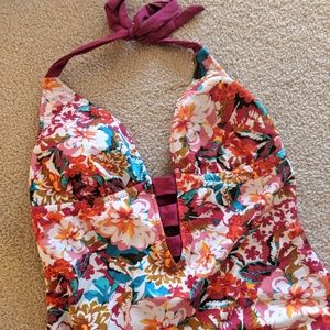 Mossimo Halter Floral One Piece Swimsuit